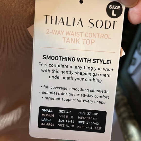 NWT *THALIA SODI* 2 Way Shaping Waist Control Tank Nude Color Tank Top Sz L - Picture 8 of 10